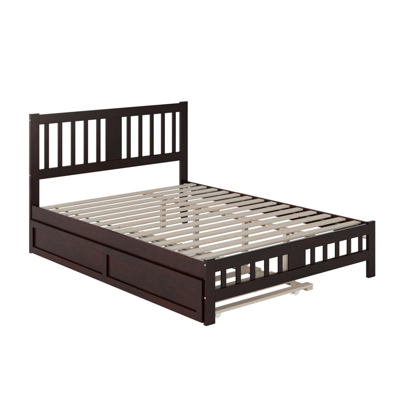 Anakin Solid Wood Platform Bed with Matching Trundle, Queen, Espresso