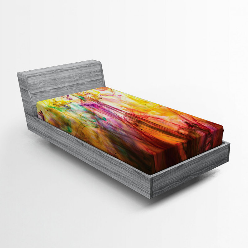 Microfiber Abstract Fitted Sheet, Twin Fitted Sheet