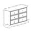 6 commodes pour la chambre à coucher - blanc avec espace de rangement généreux dans un plateau brun rustique spacieux et des rails coulissants en métal