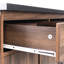 Îlot de cuisine avec compartiment de rangement, poubelle basculante, abattant, tablette réglable, porte-épices, armoire en noyer à 9 étagères -