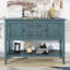 Ample console de rangement rétro avec quatre petits tiroirs et une tablette inférieure pour les salons, les entrées et les cuisines-128994029