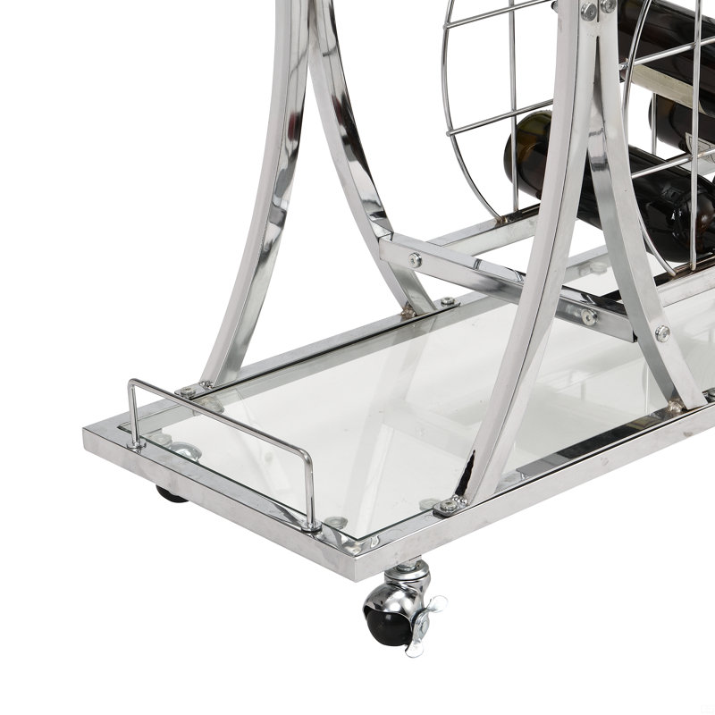 Chariot-bar avec porte-bouteilles et porte-bouteilles