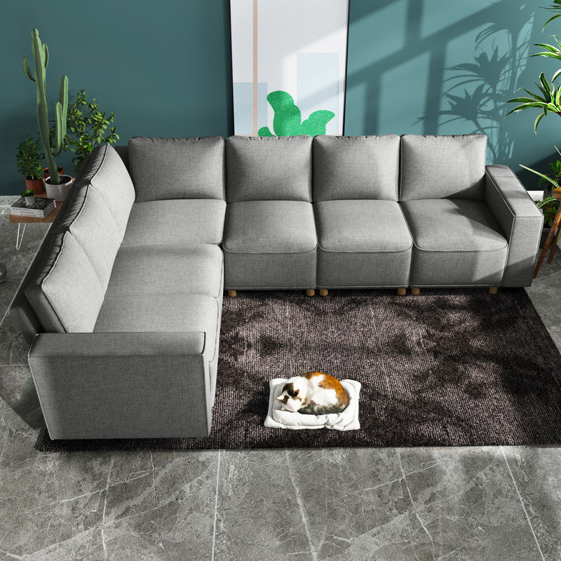 Canapé modulaire rembourré 7 pièces Schautz, Accoudoir à droite (vu de face)