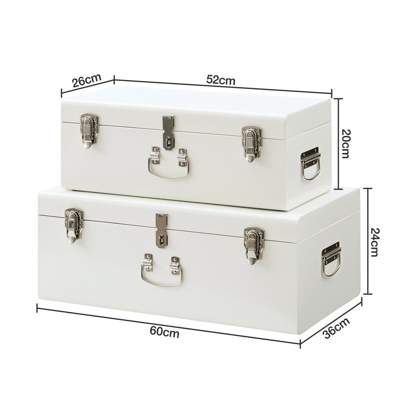 2 Piece Accent Trunk Set, Cream