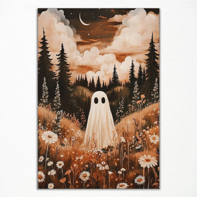 Art mural sur toile 24 "x 36" Ghost In Enchanted Forest Meadow