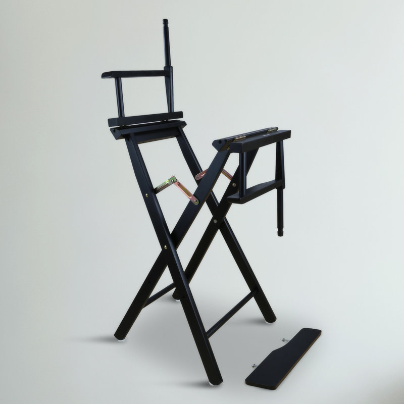 Chaise de réalisateur pliante de 30 po avec toile, Bleu royal, Noir