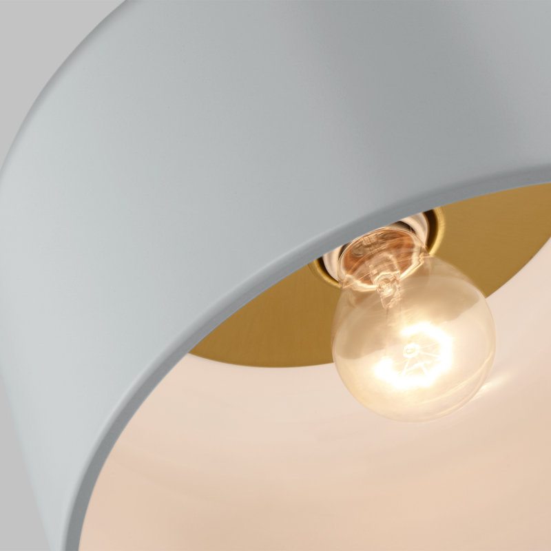  Plafonnier encastré à 1 lumière de 10,75 po, H 7 po x l 10,75 po x P 10,75 po, Gris mat