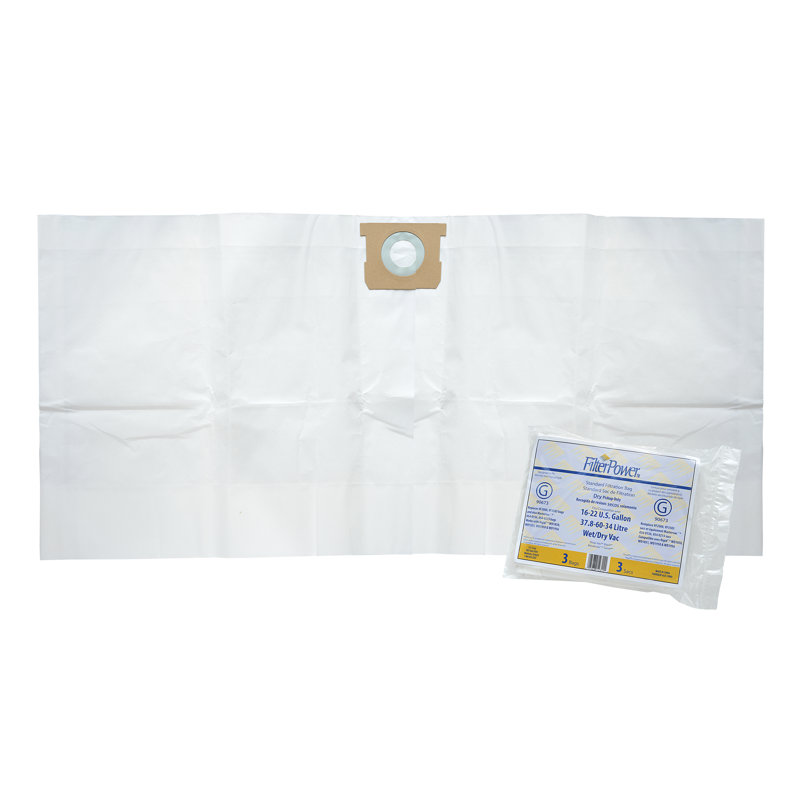 Sac filtrant de rechange standard, H 0,5 po x L 9,5 po x P 21 po