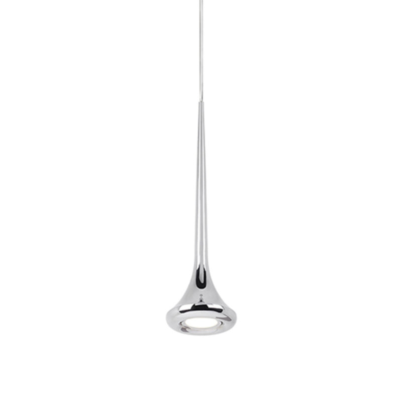 1 - Light Single Cone LED Pendant, Chrome