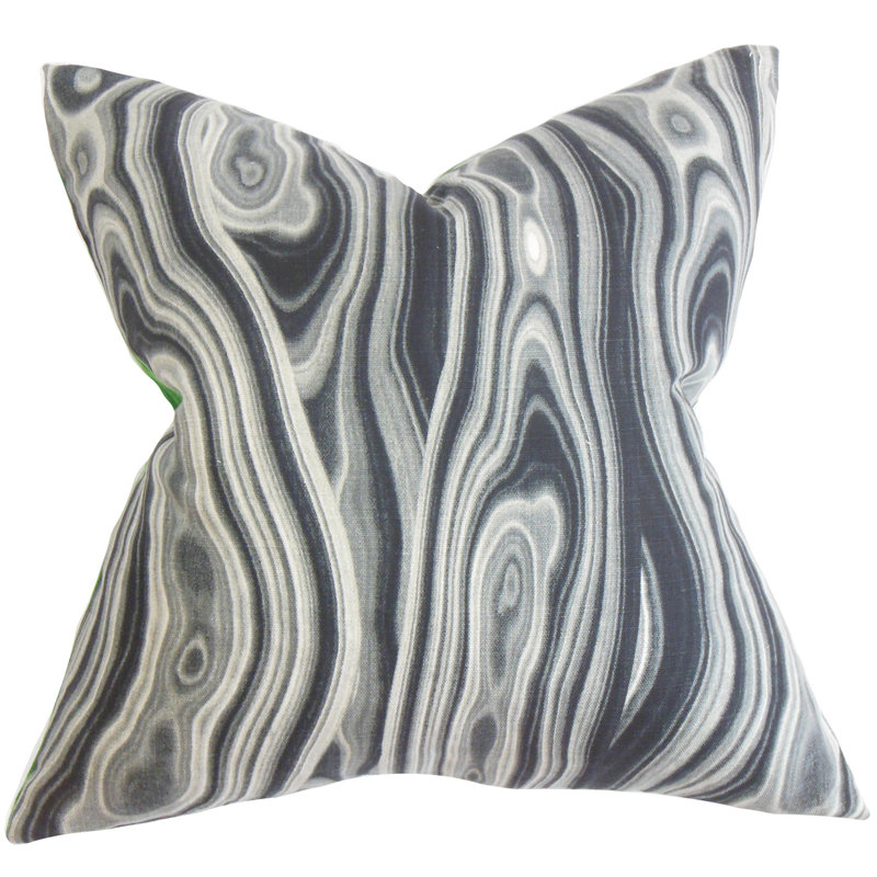 Coussin en coton Zoia, Encre, 20 po x 20 po