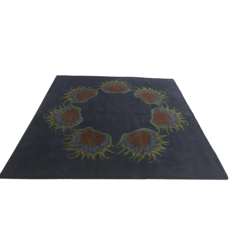 Tapis carré bleu marine Orlando