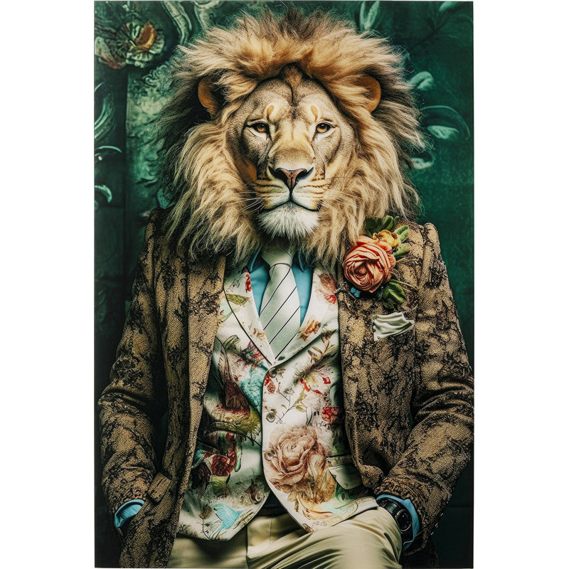 Mister Lion Print on Glass