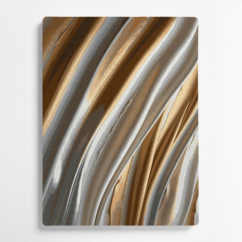 Art mural en métal gris clair DiagonalStripes, H 20 po x l 16 po