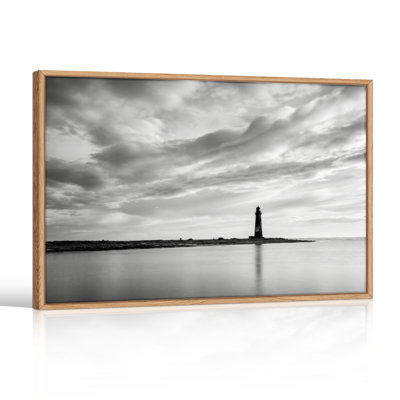 Ensemble de 1 tableau sur toile représentant un phare dans le ciel