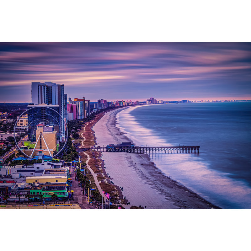 Sunrise At Myrtle Beach by Rod Vamosi - Wrapped Canvas Print, 30cm H x 46cm W