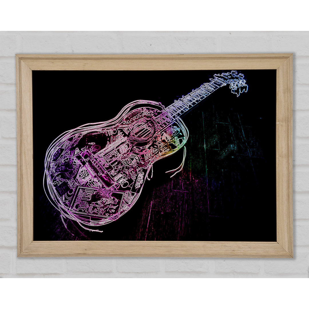 Gitarre Graffiti Gerahmter Druck