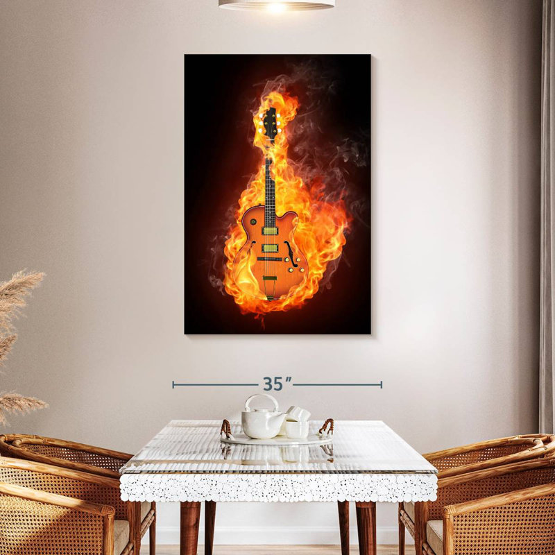 Abarca Blazing Electric Guitar, 48" H x 32" W