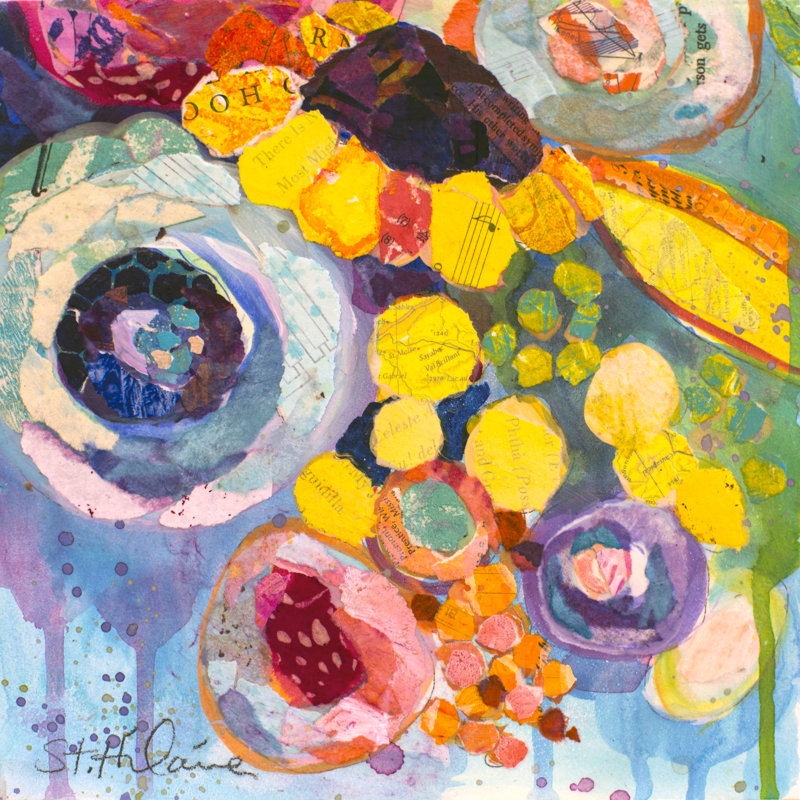 "Bold Blooms V" par Elizabeth St. Hilaire, reproduction d'art sur toile, H 30 po x l 30 po, Toile tendue