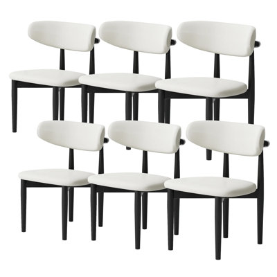 Mid-Century Modern Wood Dining Chairs, Upholstered Wood Dining Chair Side Chair, Fully Assembled