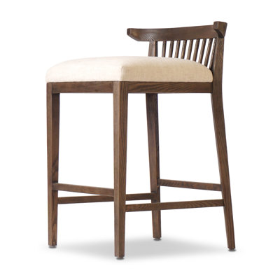 Tullio Upholstered Stool with Solid Wood Frame