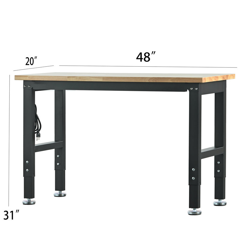 Wood Top Workbench, 31" H x 48" W x 20" D
