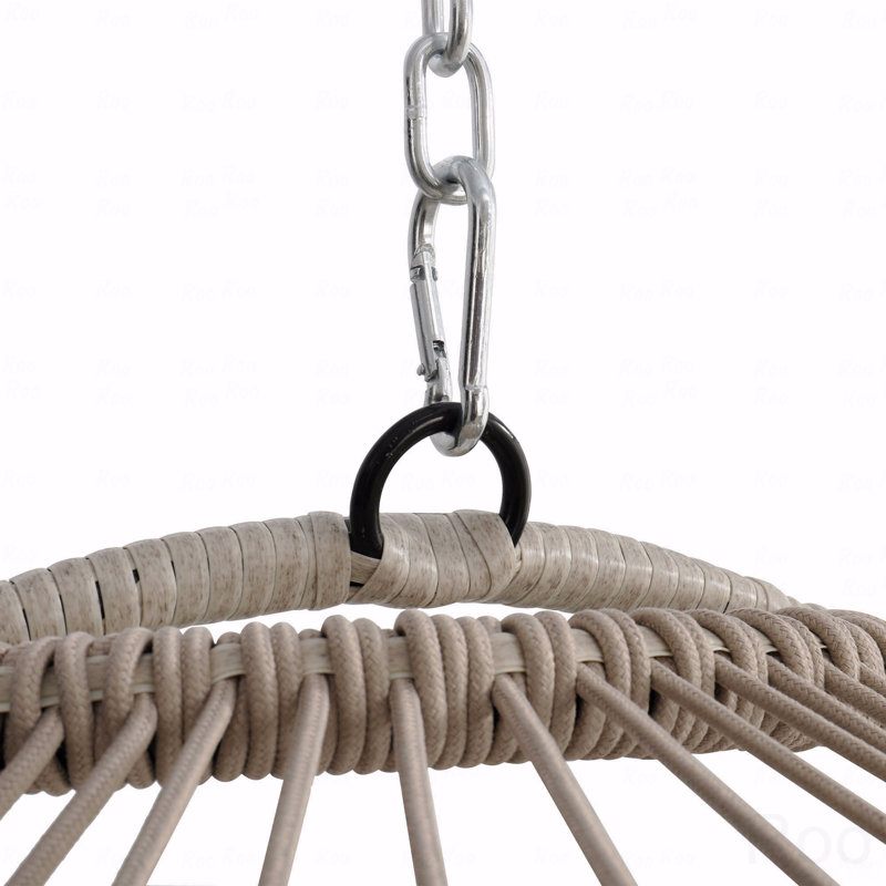 Chaise de jardin d'extérieur suspendue, chaise de balançoire en rotin PE, Gris, Beige