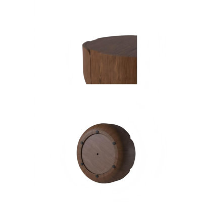 Round Indoor Outdoor Coffee Table, Waterproof MGO Drum Table, No Assembly