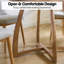  Table de salle à manger ronde de 36 po pour 2 ou 4 personnes, en bois d'hévéa, de style Mid-Century avec pieds croisés Alma, peu encombrante, résistante à l'eau et polyvalente, facile à installer et naturelle-55533630