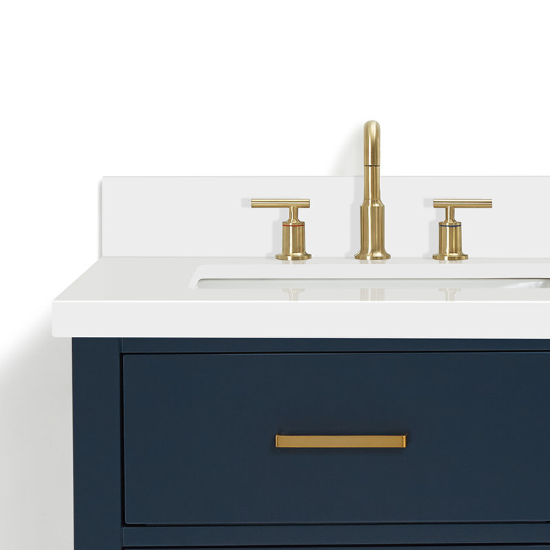 73'' W Double Vanity, Midnight Blue, Satin Brass, 61"