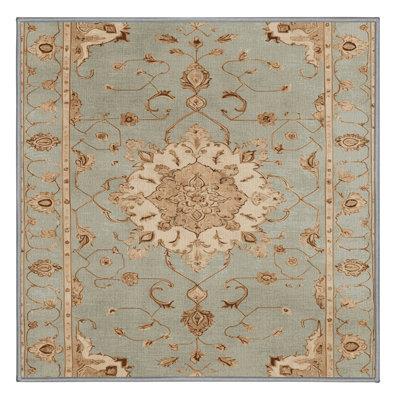 Machine Washable Tabriz Brown Area Rug