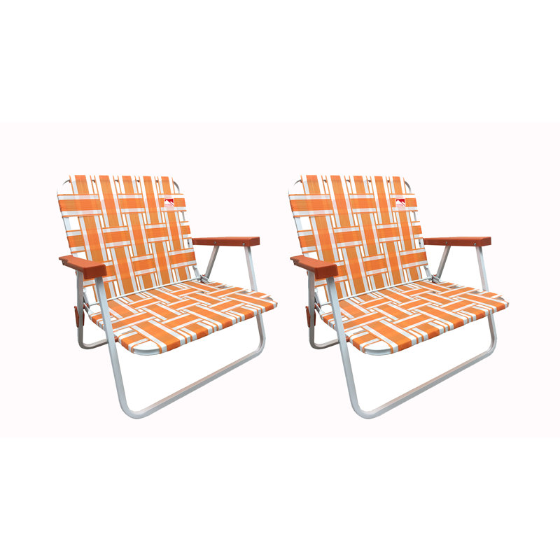 Chaise de plage inclinable Romriell, Orange
