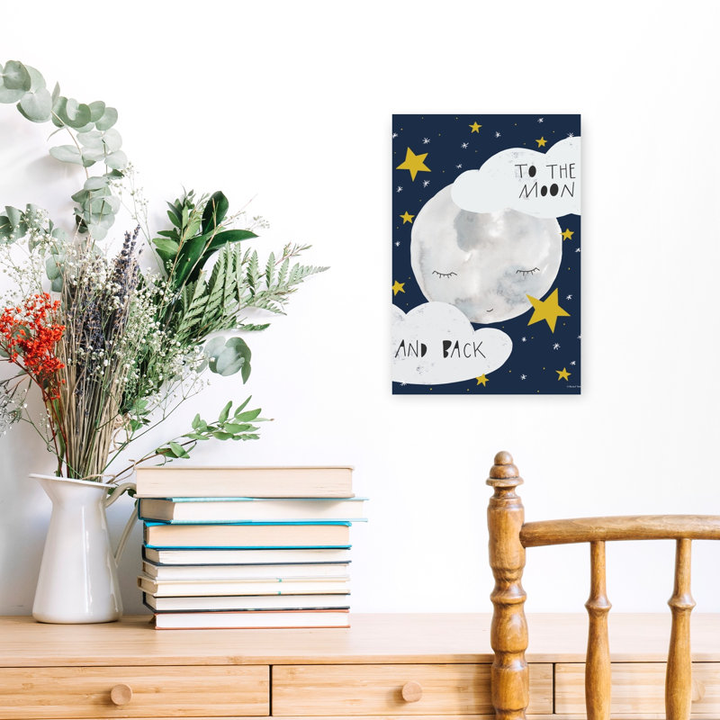 To the Moon 1 Piece Wrapped Canvas Wall Art, 45.72cm H x 30.48cm W