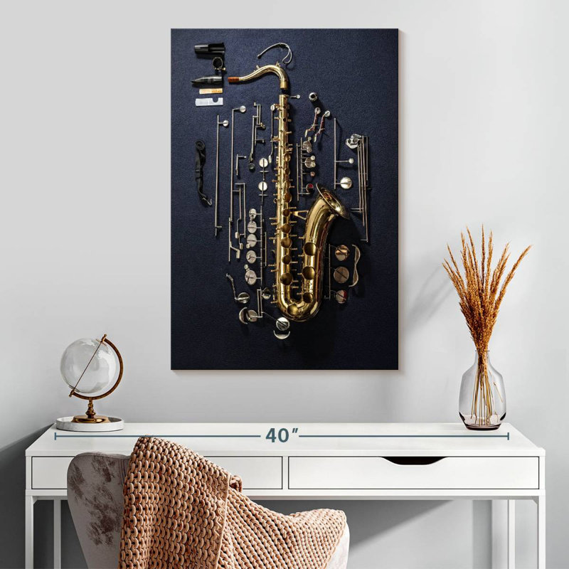 Abarca Disassembled Saxophone, 30" H x 20" W