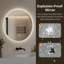 Miroir rond de salle de bain 32 "à DEL sans cadre, lumière tricolore à intensité variable, anti-buée, verre incassable HD