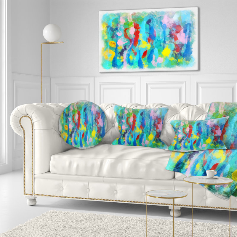Coussin lombaire à motif floral abstrait