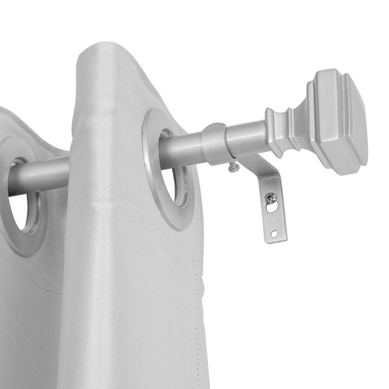 Tringle à rideaux simple réglable en métal l 0,63 po, H 1,85 po x l 86 po x P 1,85 po, Nickel