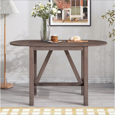 3-Piece Wood Counter Height Drop Leaf  Dining Table Set with 2 Upholstered Dining Chairs for Small Place,
