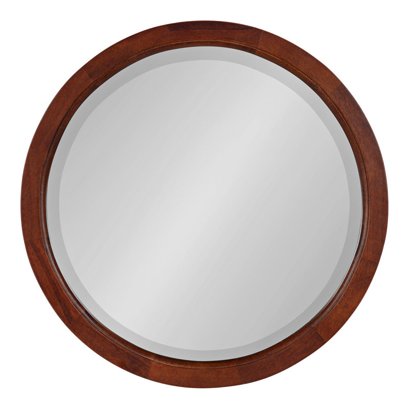 Miroir décoratif biseauté Hogan, Noyer brun, 18 po x 18 po