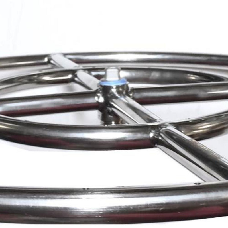 Brûleur à gaz à anneau double en acier inoxydable 316 de qualité marine EasyFirePits avec garantie à vie