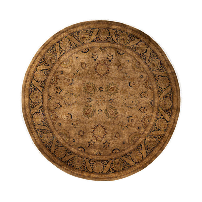 Overdyed Hand-Knotted Wool Modern-Contemporary Brown Area Rug 9' 1" x 9' 1"