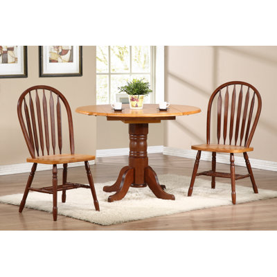 Ashelman Solid Wood Top Pedestal Dining Set