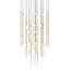Constellation - Aries 25" Round LED Pendant - Satin Nickel Fixture - Clear Faceted Acrylic Shade - 3000K - 120" Cable-618445201-618445207