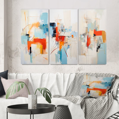 " Ephemeral Silence Minimal Abstract " 3 - Pieces