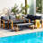Arunas 8-Person Aluminum Patio Conversation Set