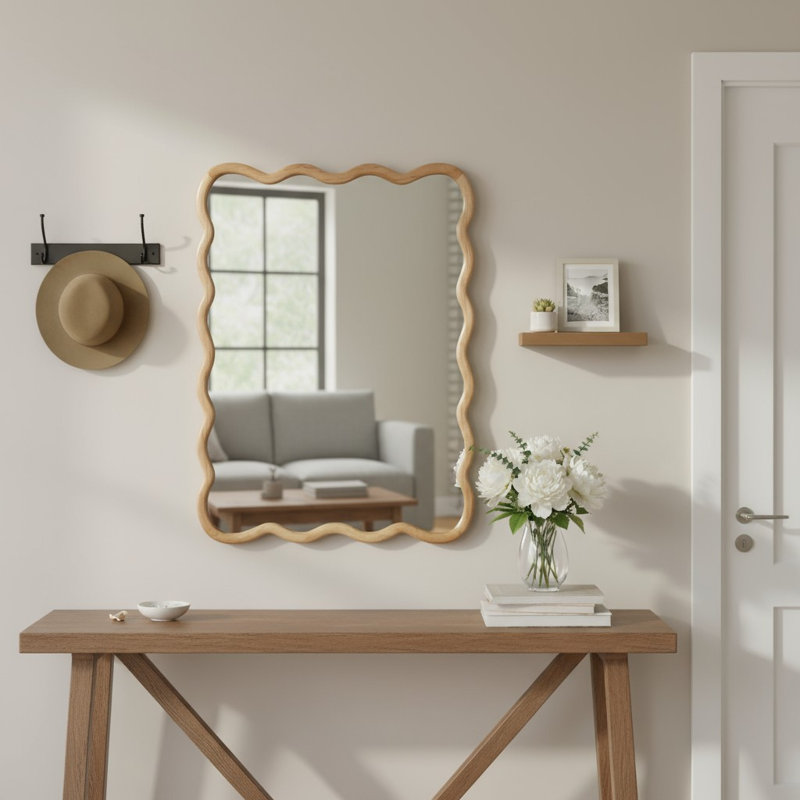 Miroir d'appoint 30 po x 40 po, Bois naturel