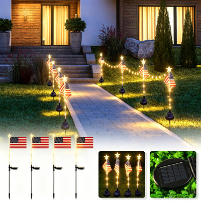 Solar Flag Ground Mounted LED   Courtyard Decorative Lights  Outdoor Waterproof  Flag Lights