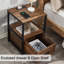 Ensemble de chambre à coucher avec cadre de lit et table de chevet avec prises intégrées 2 pièces (ensemble de 2)-1132560598