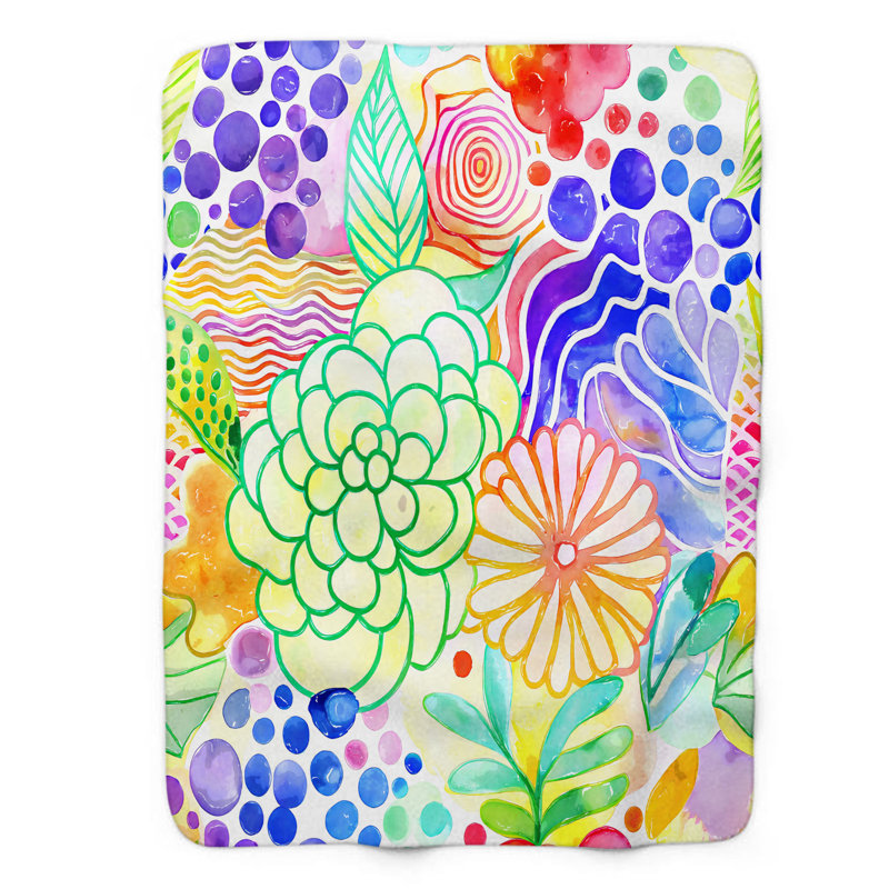 Couverture artistique en sherpa de qualité supérieure 1 pièce, Grand lit