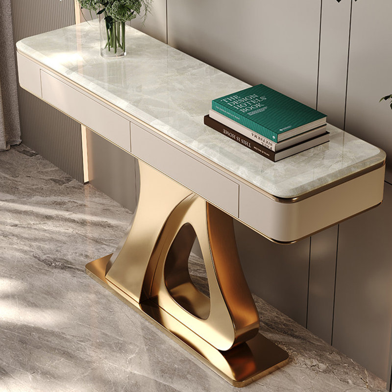 Console Nordic Light Luxury, 33,5 po H x 47,2 po l x 13,8 po P, Doré