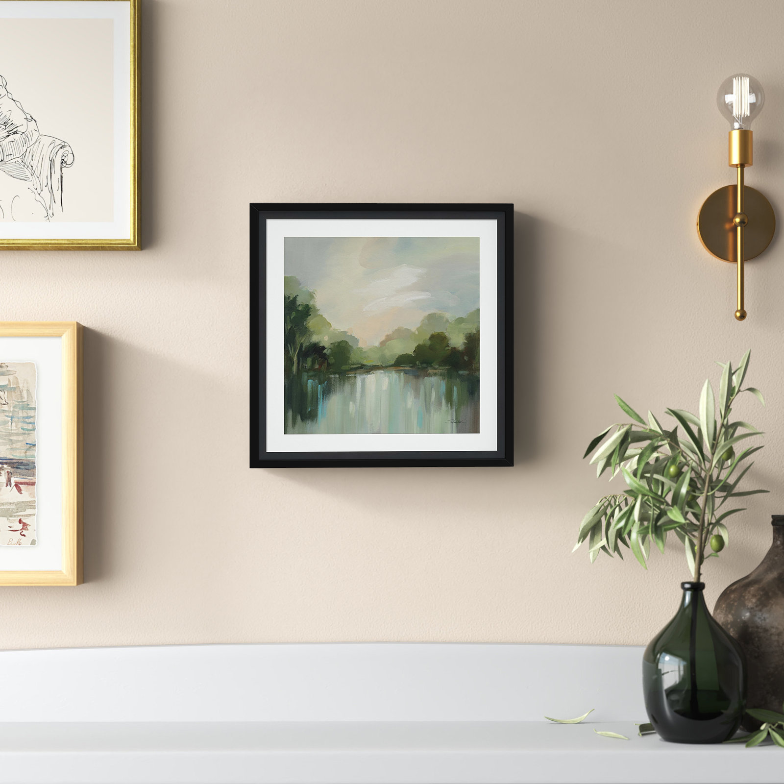 Cool Spring Day Print, 13" H x 13" W, Black
